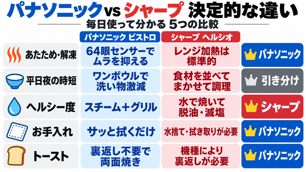オーブンレンジ パナソニック vs シャープ 決定的な違いを徹底比較