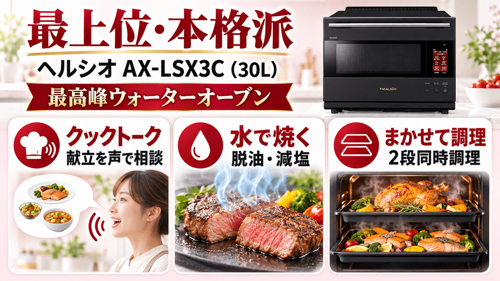 シャープのオーブンレンジを選ぶならこれが鉄板！【最上位・本格派】ヘルシオ AX-LSX3C（30L）
