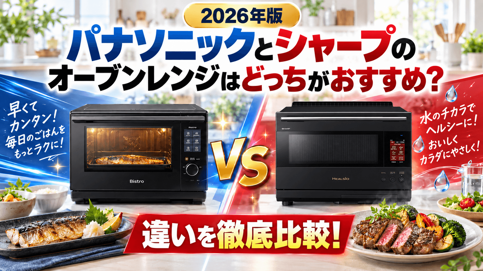 パナソニックとシャープのオーブンレンジはどっちがおすすめ？違いを徹底比較！