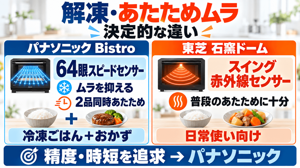 後悔しないために知っておくべきパナソニックと東芝の「決定的な違い」　解凍・あたためムラ