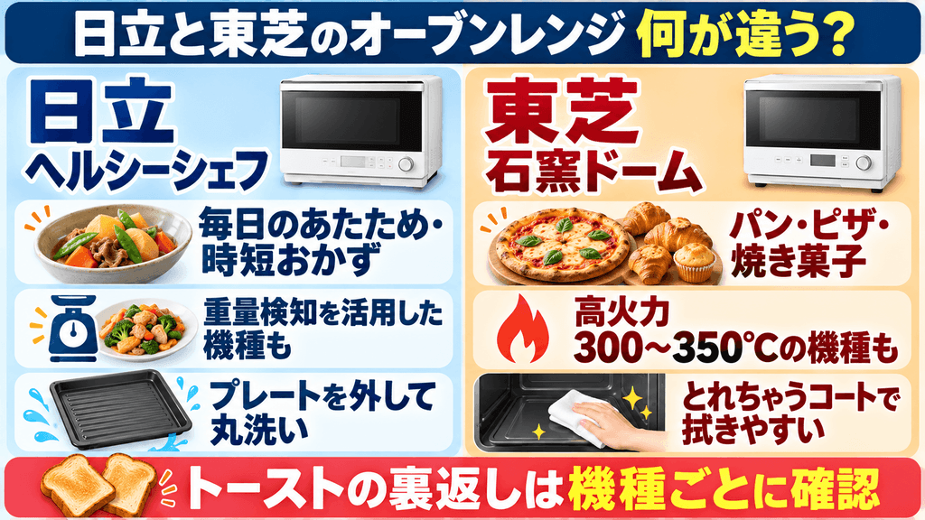 日立と東芝のオーブンレンジの決定的な違いを解説