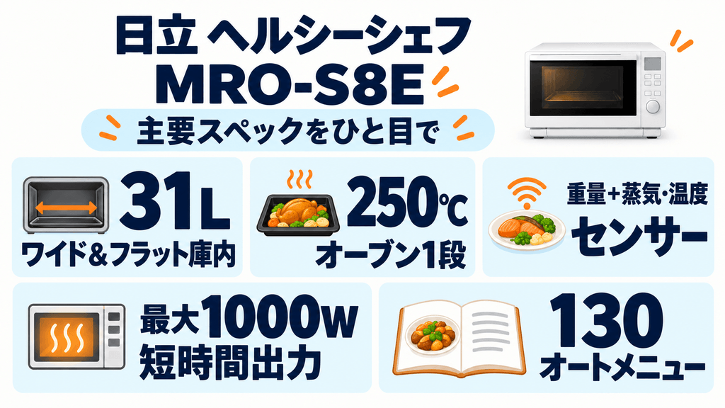 MRO-S8Eの基本仕様