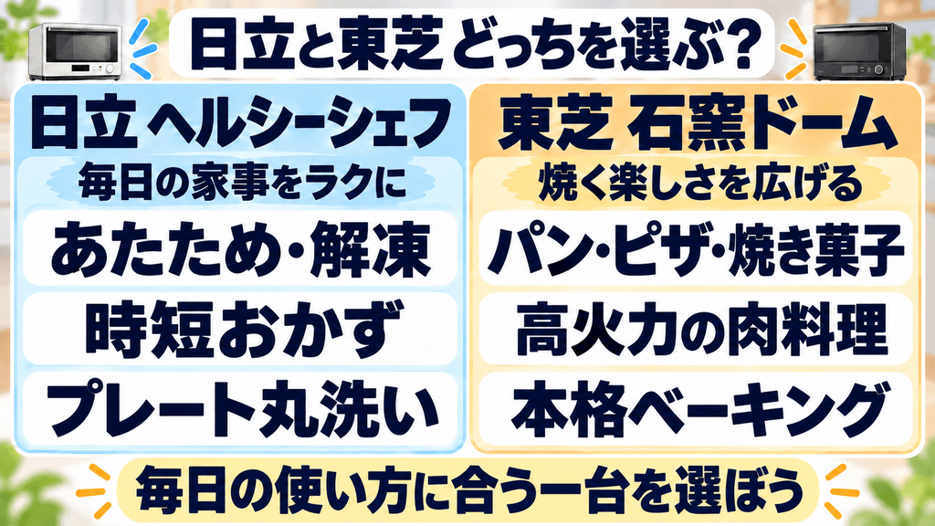 日立と東芝のオーブンレンジ　どっちを選ぶ？まとめ