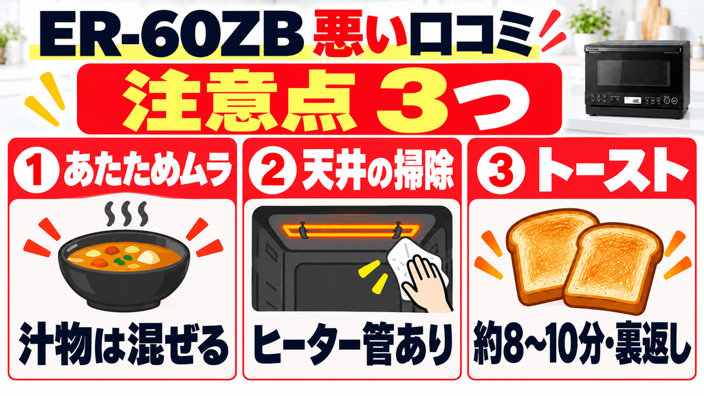 ER-60ZBの悪い口コミ・評判の真相!後悔しないための注意点