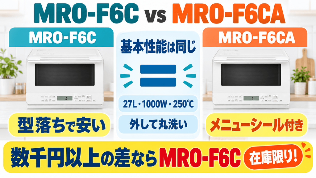 【比較】MRO-F6Cと後継機「MRO-F6CA」のどっちを買うべき?