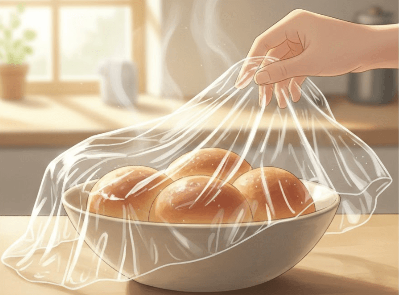 ラップをふんわりかける　イラスト