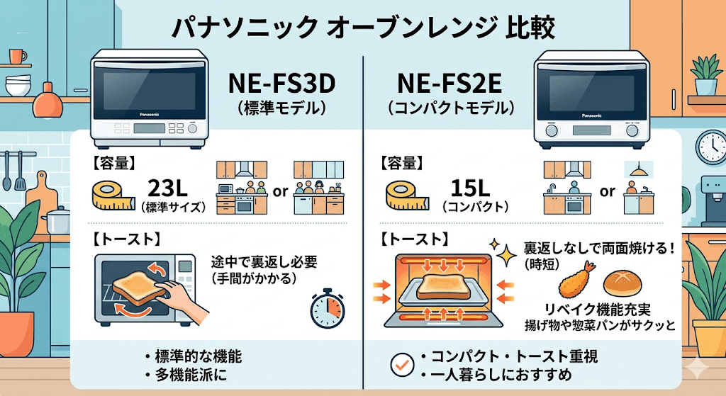 NE-FS3DとNE-FS2Eの違いを比較
