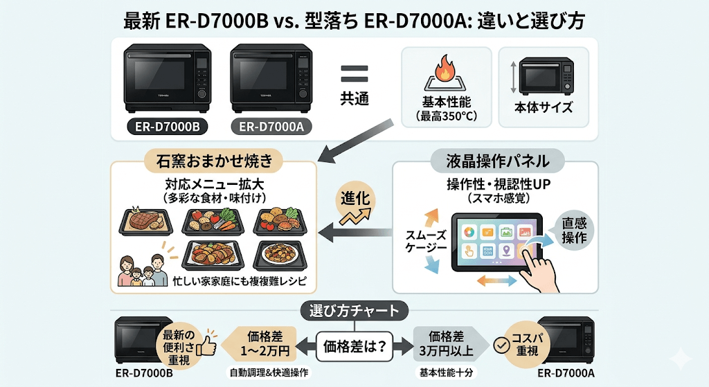 ER-D7000Bと型落ちER-D7000Aの違い