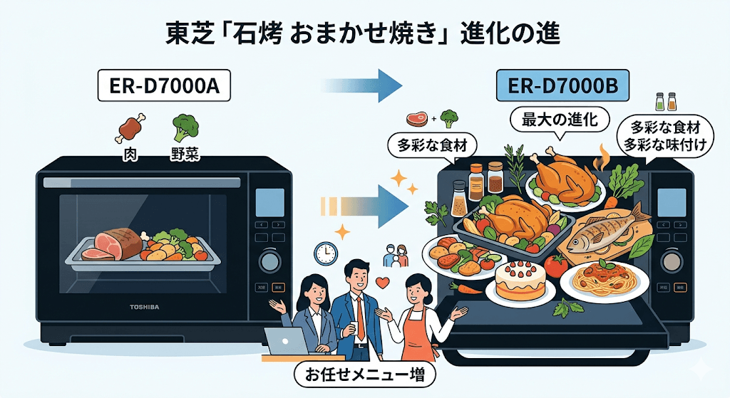 ER-D7000Bと型落ちER-D7000Aの違い 石窯おまかせ焼き