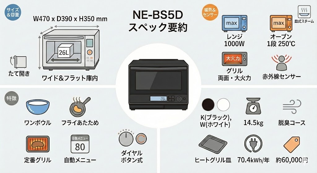 NE-BS5Dの仕様（スペック）