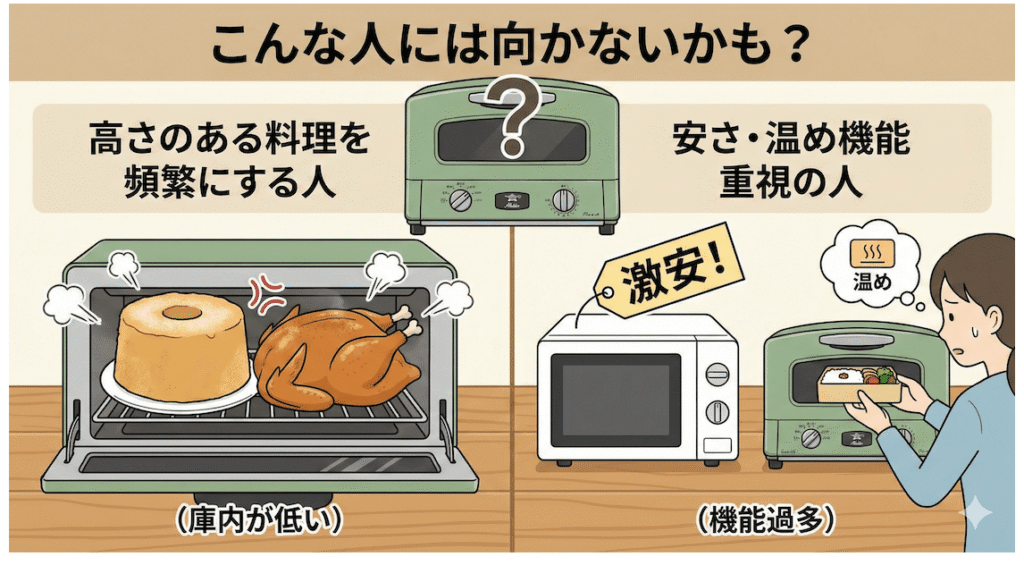 アラジングラファイトオーブンレンジ　おすすめでない人