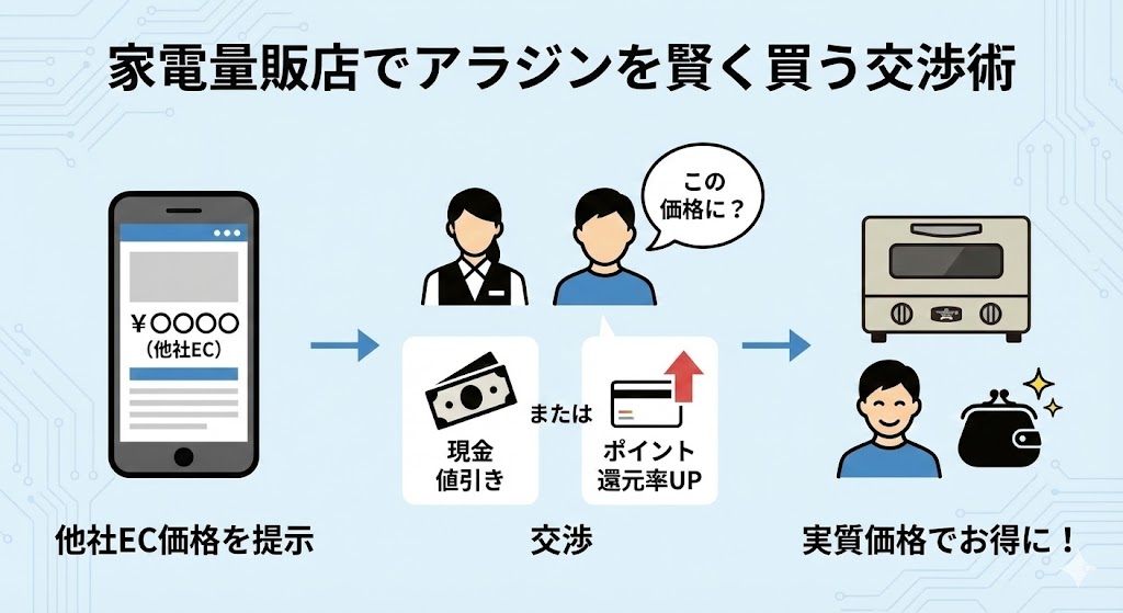 グラファイトオーブンレンジ 店舗での値下げ交渉は有効か？安く買うためのトーク術