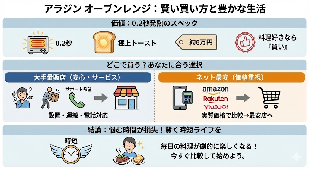 アラジン グラファイト オーブンレンジを今の最安値で買うべき人、待つべき人