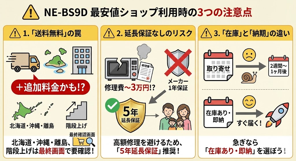 NE-BS9D最安値ショップで失敗しない3つの注意点