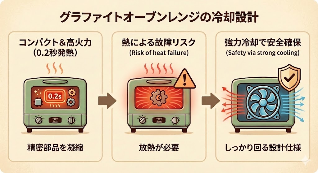 アラジン　グラファイトオーブンレンジ　悪い口コミ「音が大きい」冷却設計