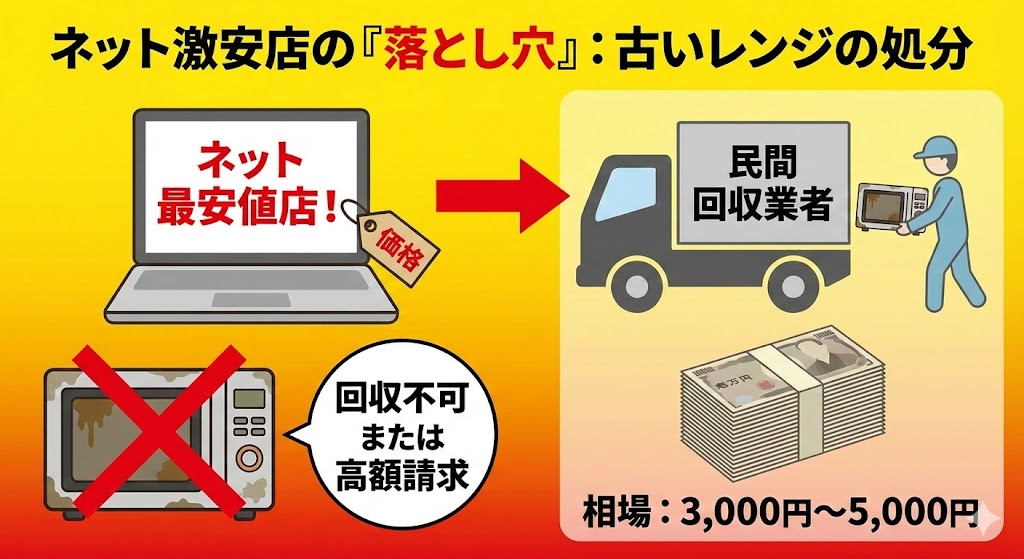 ネットの最安値店はリサイクル回収不可が多い?処分費用の相場