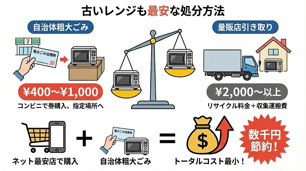 グラファイトオーブンレンジ　古いレンジの最安な処分方法