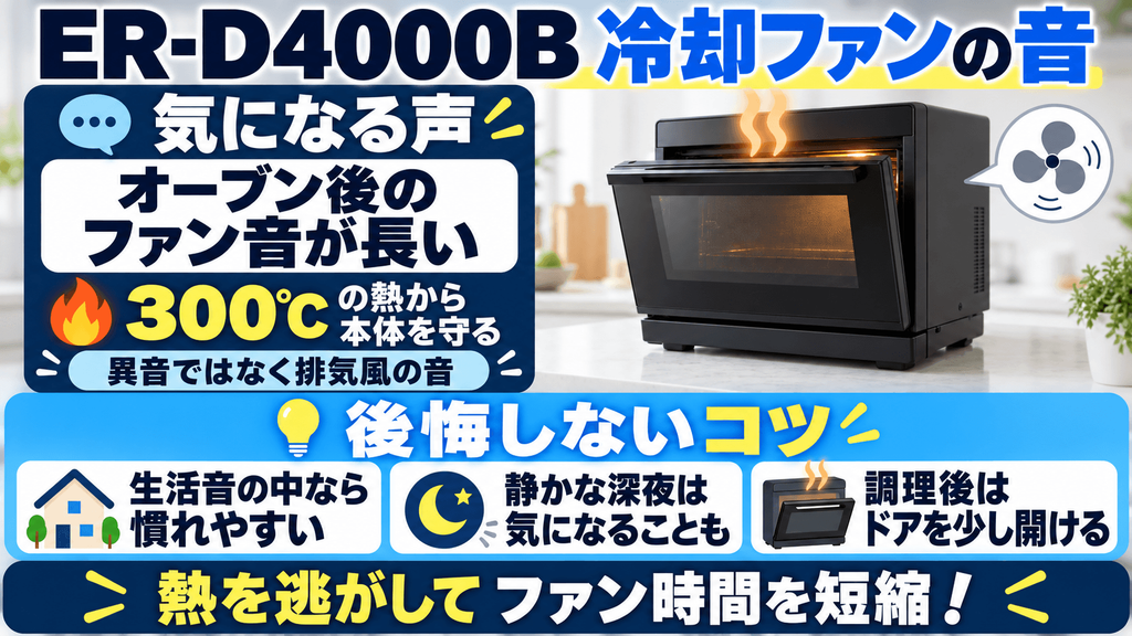 ER-D4000Bの「悪い口コミ」と対策　冷却ファンの音