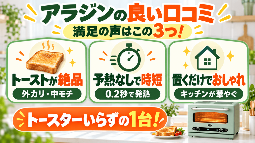 アラジングラファイトオーブンレンジの良い口コミ