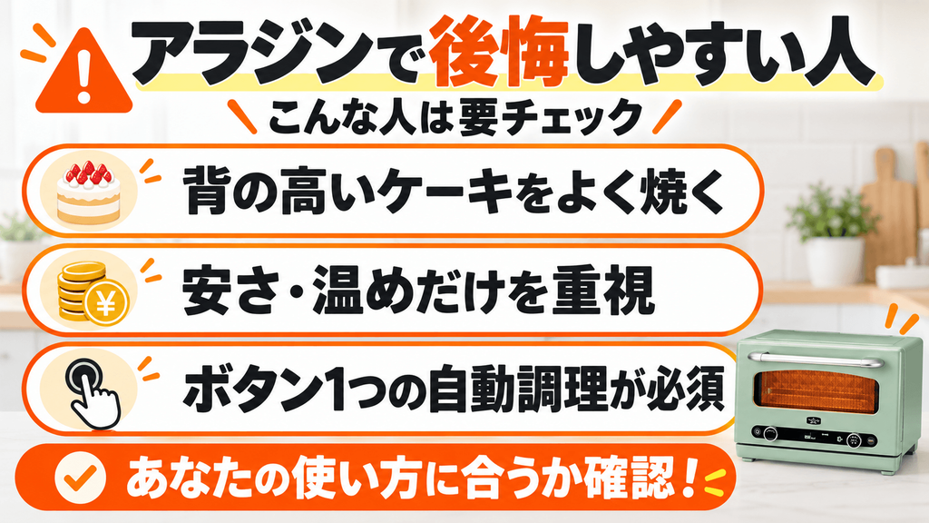 アラジンのオーブンレンジで後悔しやすい人