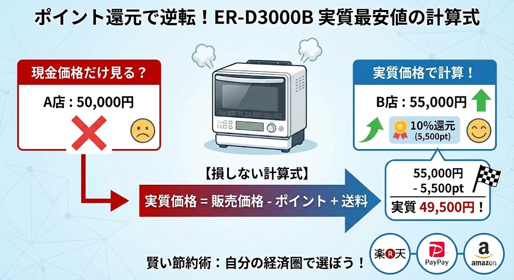 ER-D3000Bを実質最安値で手に入れる計算式