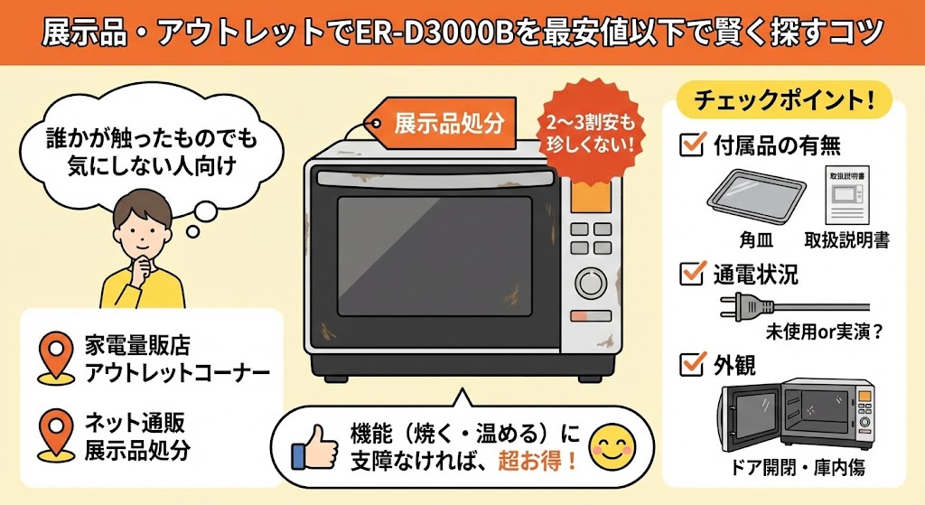 展示品や型落ちアウトレットでER-D3000Bを最安値以下で探すコツ
