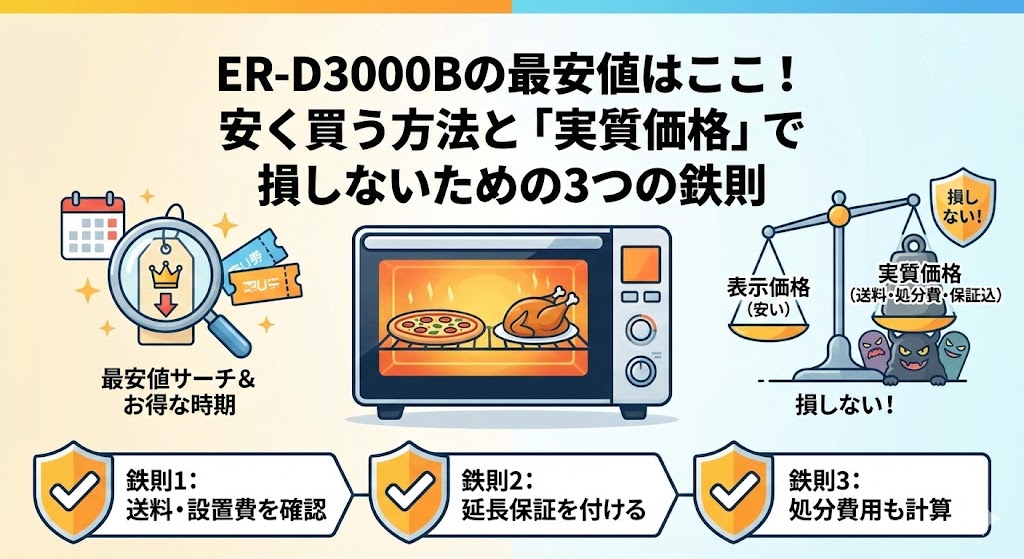 ER-D3000Bの最安値はここ!安く買う方法と「実質価格」で損しないための3つの鉄則