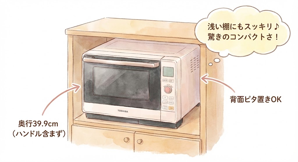 ER-D4000Bの良い口コミ「驚くほどコンパクトに収まる」