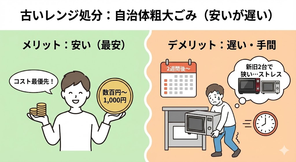 ER-D4000Bへの買い替え時の古いレンジの処分方法 自治体の粗大ゴミ