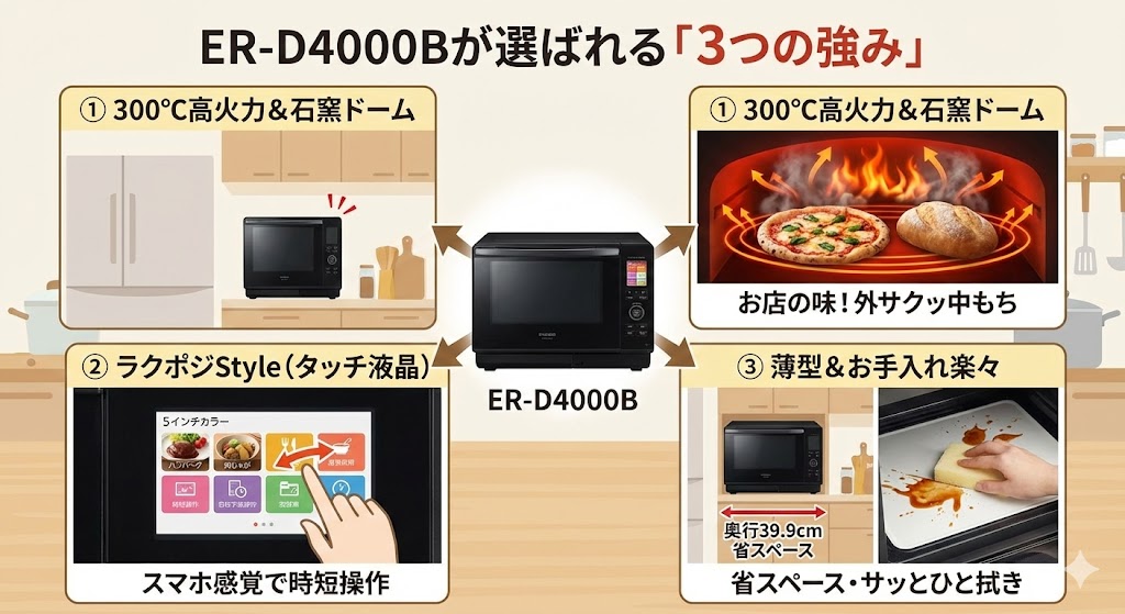 ER-D4000Bが選ばれる「3つの強み」