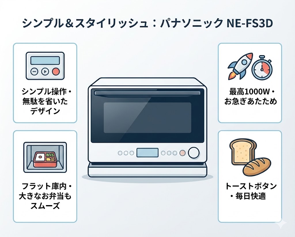 オーブンレンジ　パナソニックと日立　NE-FS3D