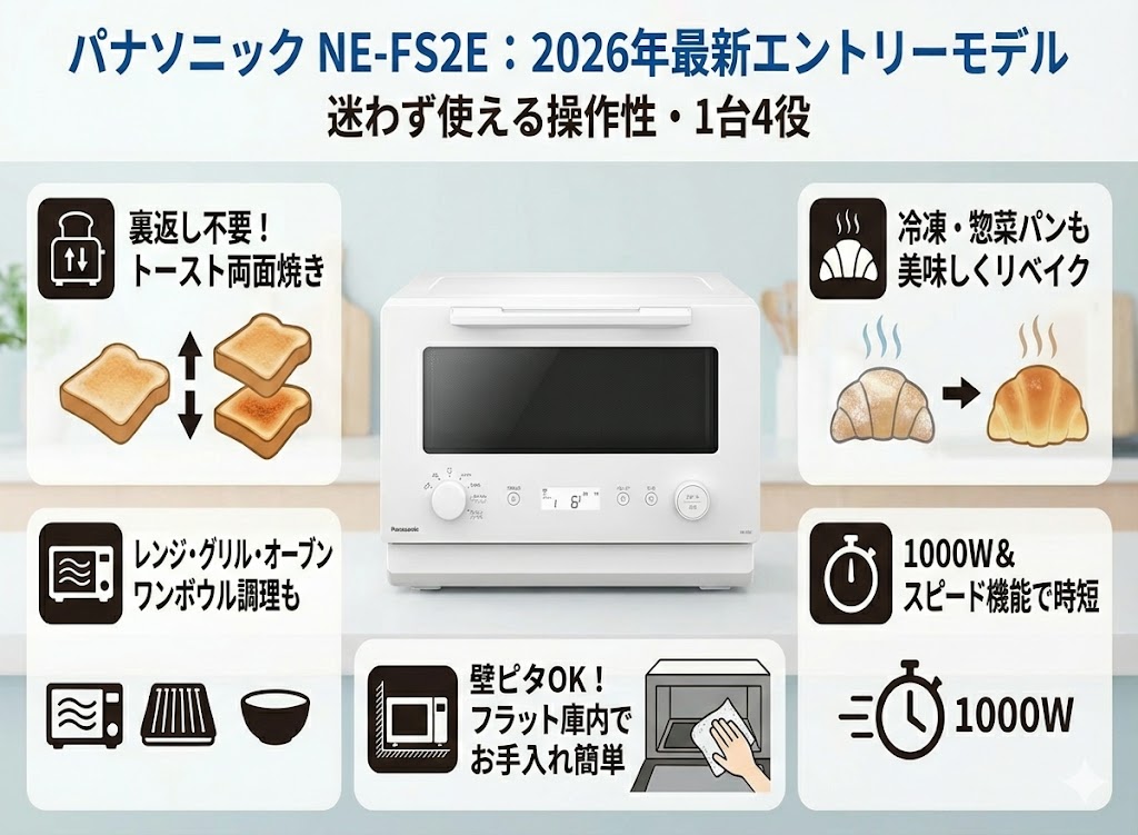 オーブンレンジ　パナソニックと日立　NE-FS2E