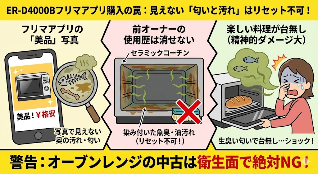 ER-D4000Bフリマアプリでの購入をおすすめしない理由 前オーナーの「使い方」はリセットできない