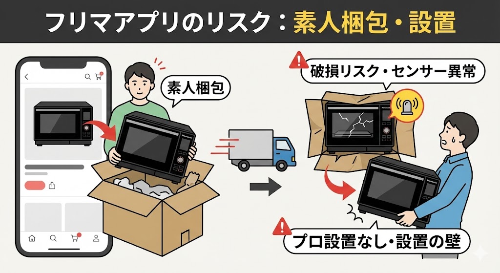 【危険】NE-BS5Dをフリマアプリで買うリスク 配送トラブルと設置の壁