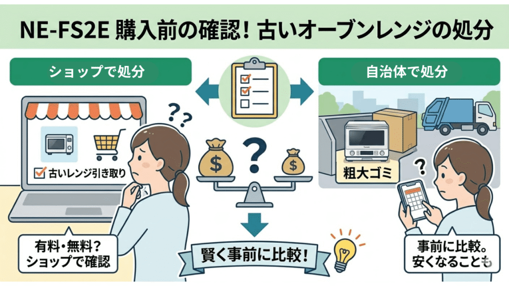 NE-FS2E購入前に確認すべき注意点　古いオーブンレンジのリサイクル処分方法