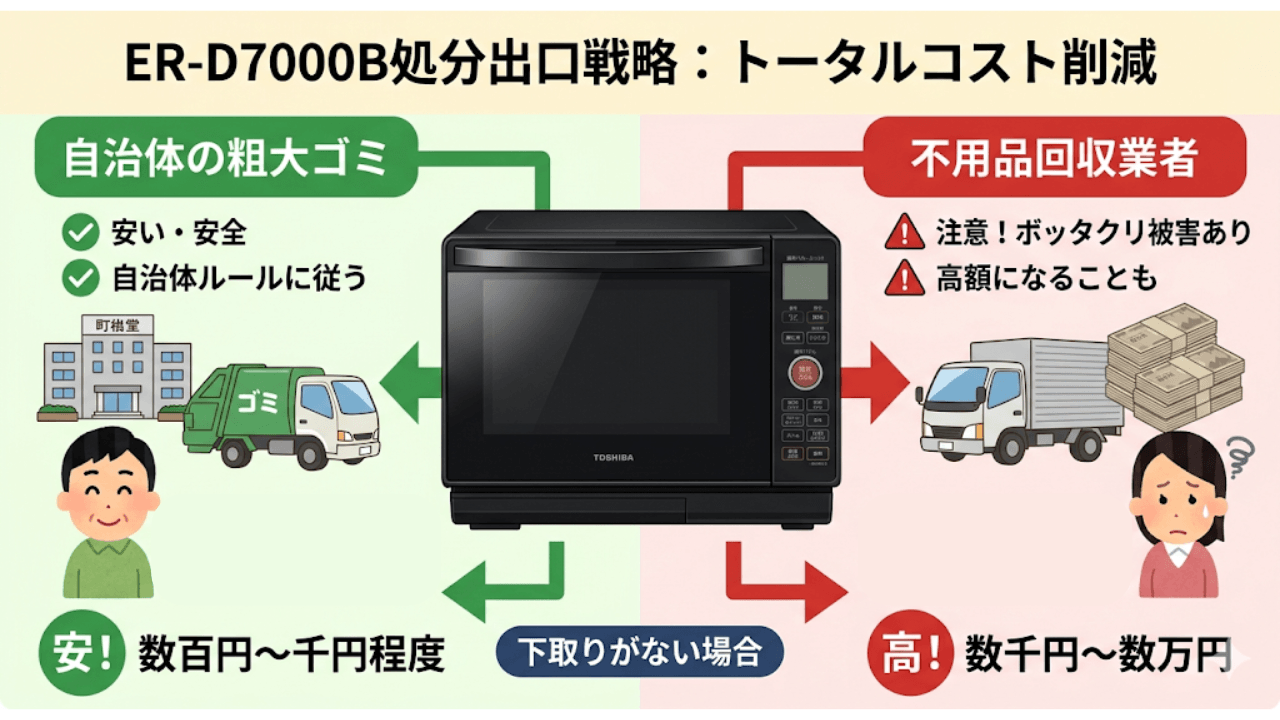 ER-D7000Bのトータルコストを下げる出口戦略 自治体の粗大ゴミや不用品回収業者のリサイクル料金比較