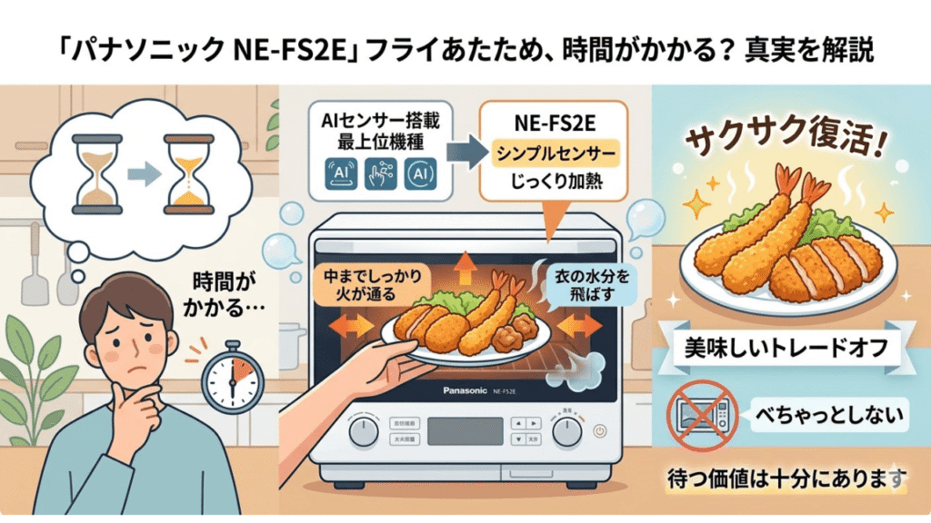NE-FS2Eの悪い口コミ　フライあたために時間がかかる