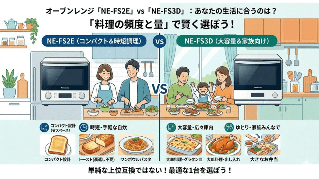 NE-FS2EとNE-FS3Dの違いまとめ　あなたの生活に合うのは？