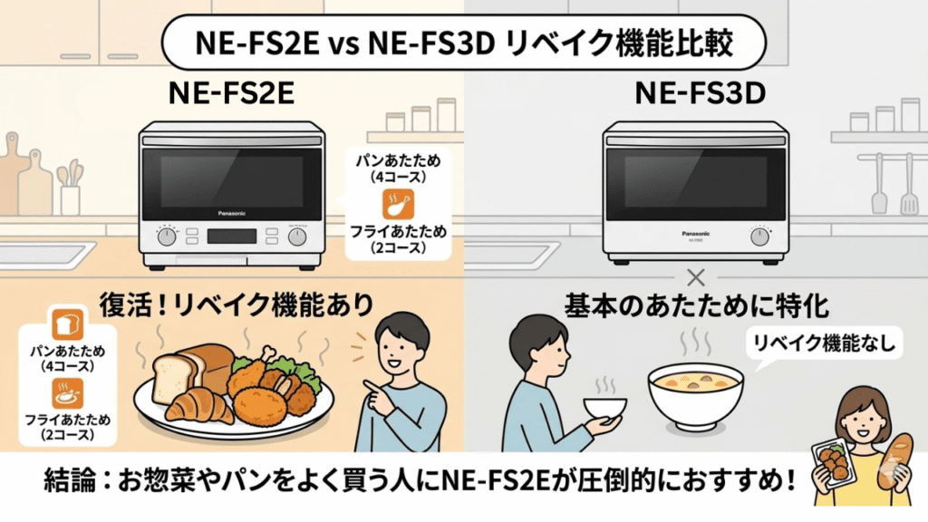 NE-FS2EとNE-FS3Dの違い　リベイク機能
