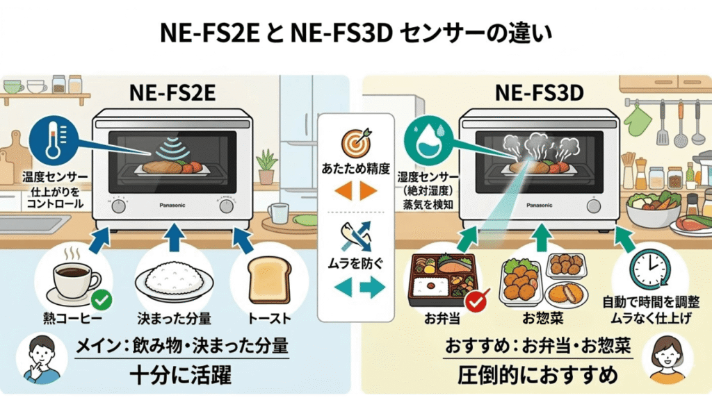 NE-FS2EとNE-FS3D　センサーの違い