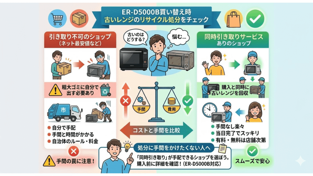 ER-D5000B買い替え時　古いオーブンレンジのリサイクル処分対応