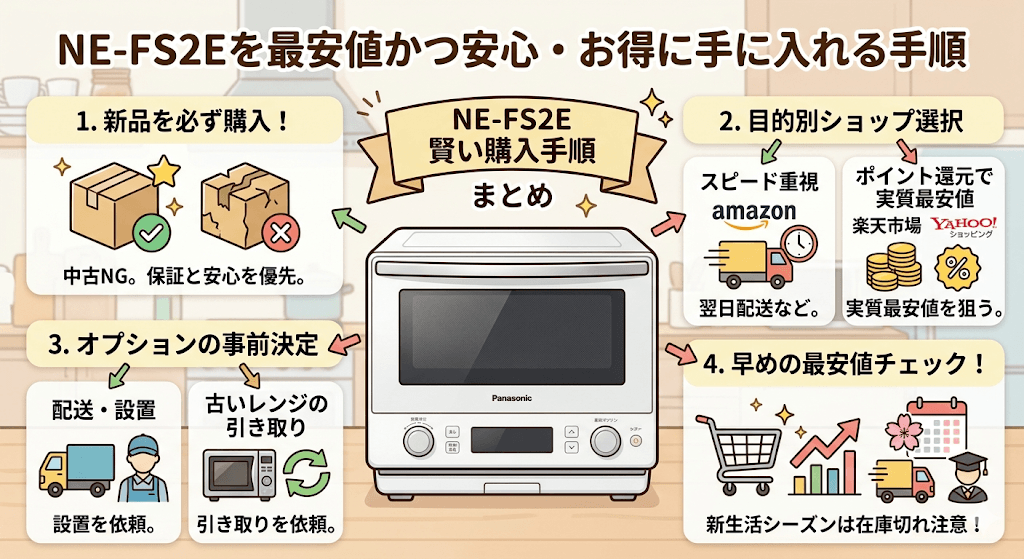 まとめ：NE-FS2Eを最安値かつ安心・お得に手に入れる手順