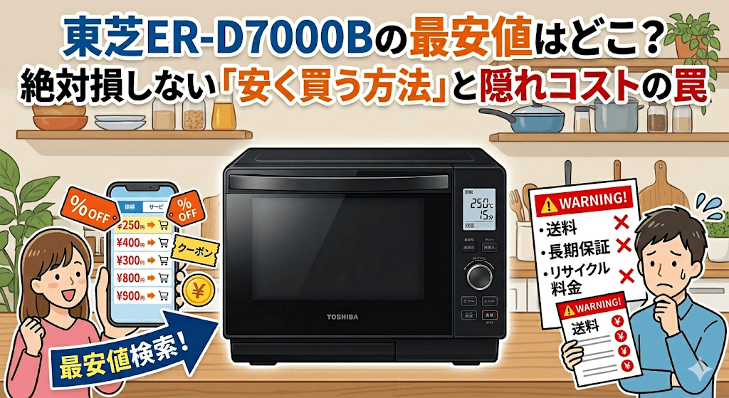 東芝ER-D7000Bの最安値はどこ?絶対損しない「安く買う方法」と隠れコストの罠