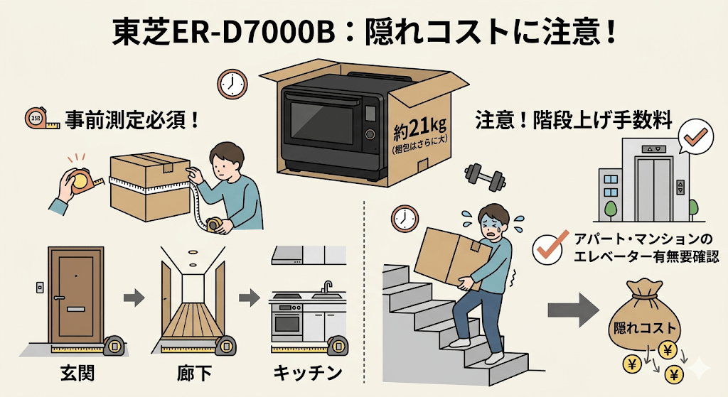 ER-D7000B特有の「隠れコスト」と注意点 搬入経路とエレベーターの確認