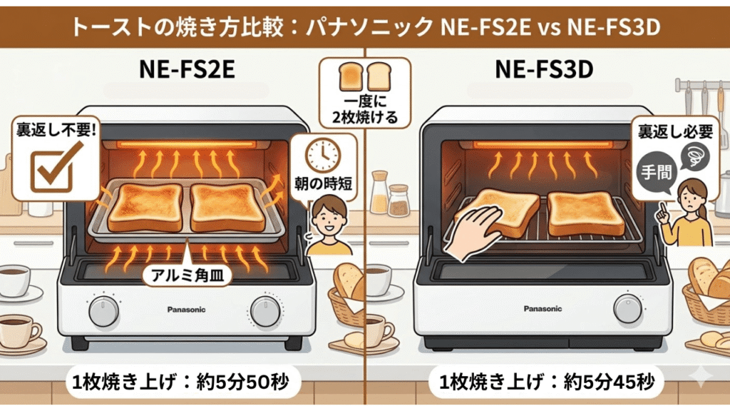 NE-FS2EとNE-FS3Dの違い　トーストの焼き方