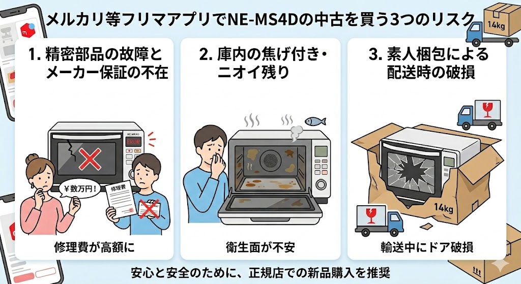 メルカリ等フリマアプリでNE-MS4Dの中古を買う3つのリスク