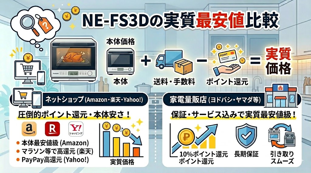 NE-FS3Dの実質的な最安値比較と安く買う方法