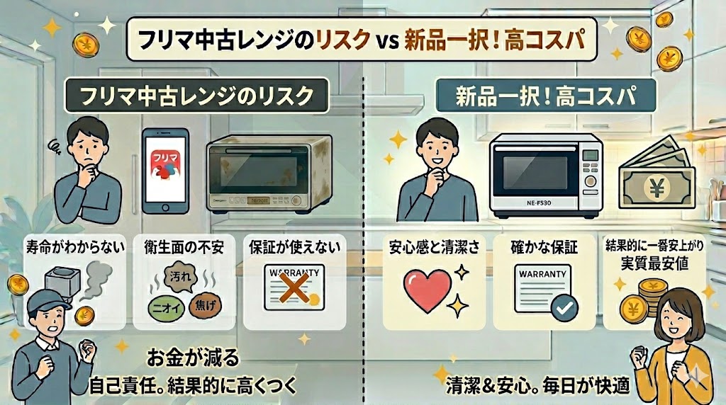 フリマアプリでNE-FS3Dの最安値を狙うリスク！「新品一択」をおすすめする理由