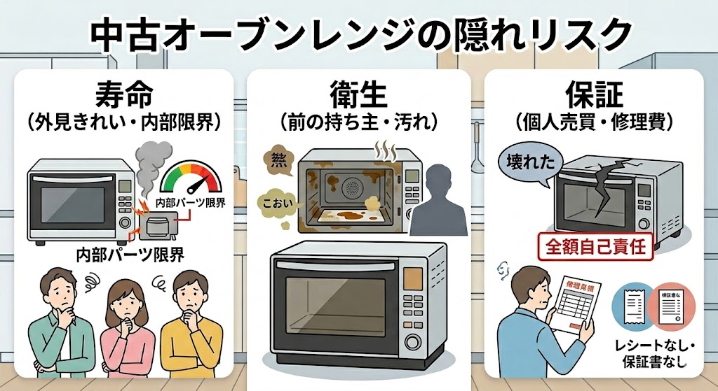 中古オーブンレンジに潜む「3つの隠れリスク」
