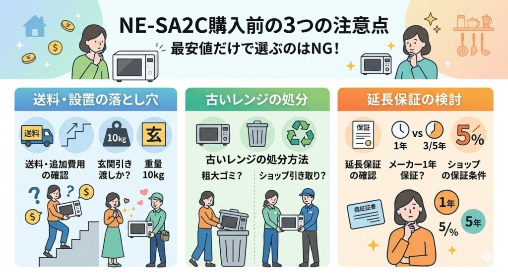 NE-SA2C購入前に確認すべき3つの注意点